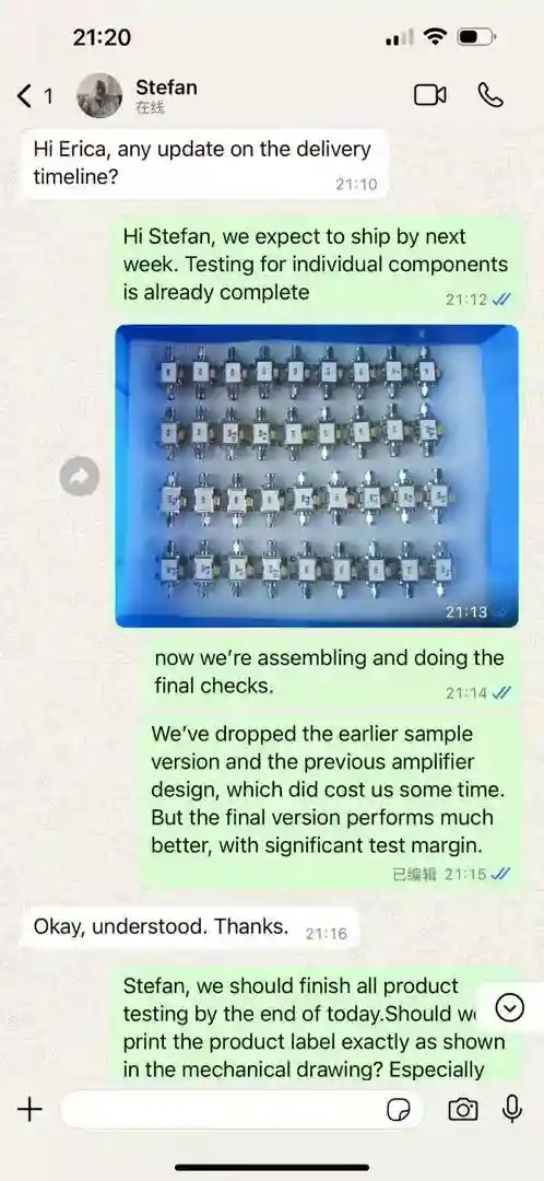 Customer feedback chat screenshot 5